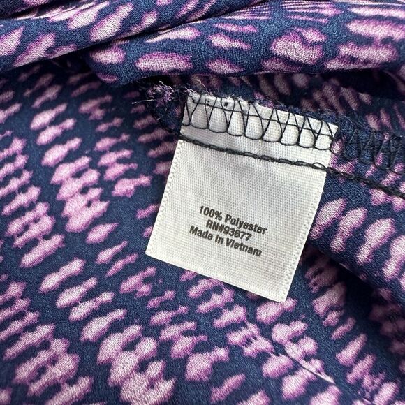 A.N.A A New Approach Purple Tie Dye Cold Shoulder Sllit Sleeves Chiffon Sz XS - Picture 9 of 13